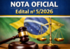 NOTA OFICIAL DA DIRETORIA EXECUTIVA INTERINA